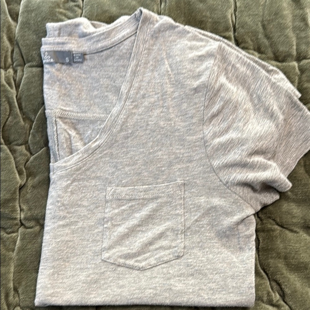 Prana Heather Gray V-Neck Tee